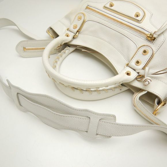Balenciaga Classic Edge City Handbag Leather White - Picture 4 of 8